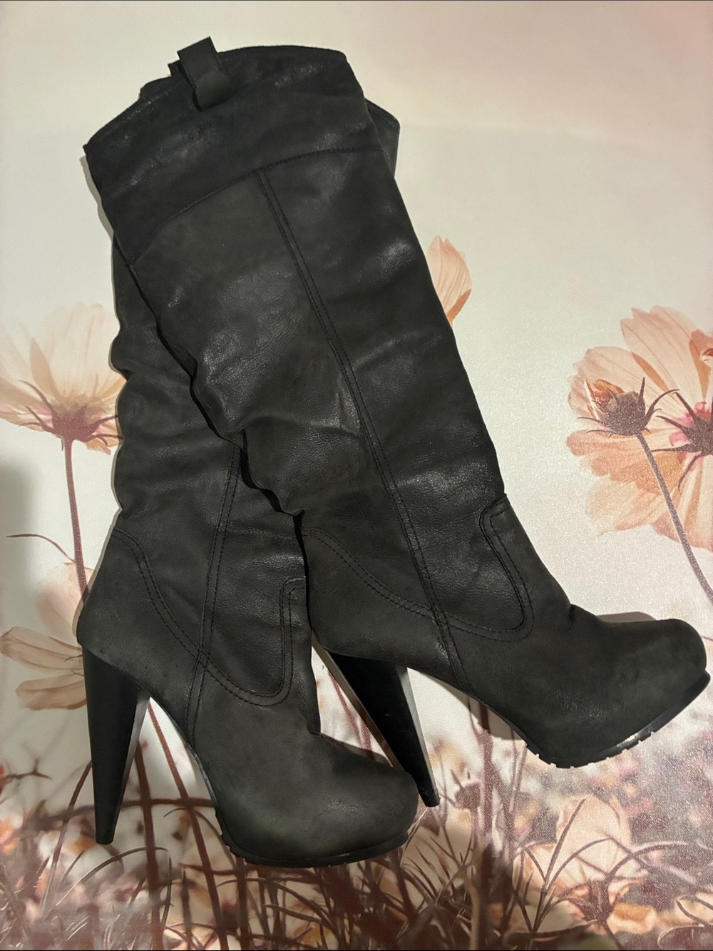 Report Black Over-the-Knee High Heel Boots